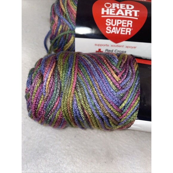 Red Heart Super Saver Yarn 4 Pack Artist Print Count New E300 Scarf Fall Blanket - Picture 2 of 5